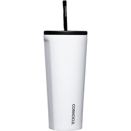 Sleek Gloss White Corkcicle Cold Cup - Hydration Elegance - Perfect Etch