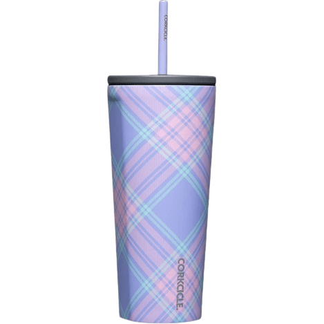 Spring Time Plaid Corkcicle 24oz Cold Cup - Stylish Hydration Essential - Perfect Etch