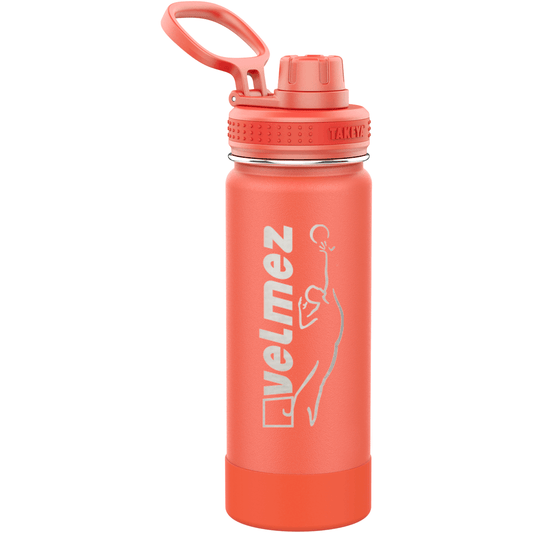 Stay Hydrated on-the-Go with Takeya 18 oz Actives Water Bottle - Coral Pink - Perfect Etch