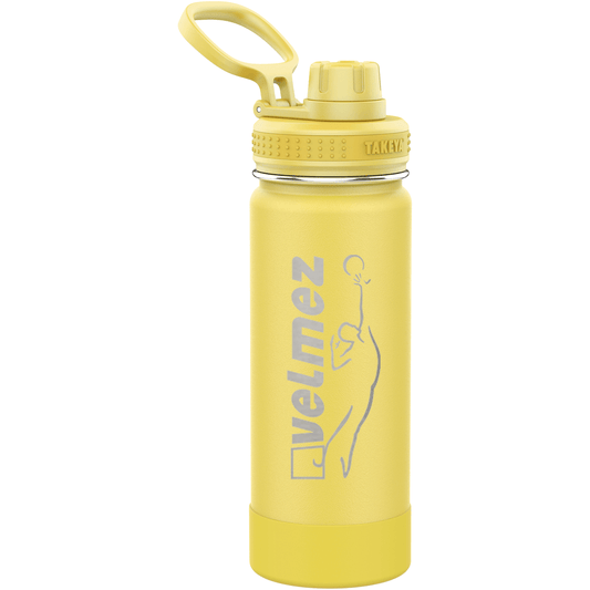 Takeya 18 oz Actives Water Bottle w/ Spout Lid - Canary - Perfect Etch