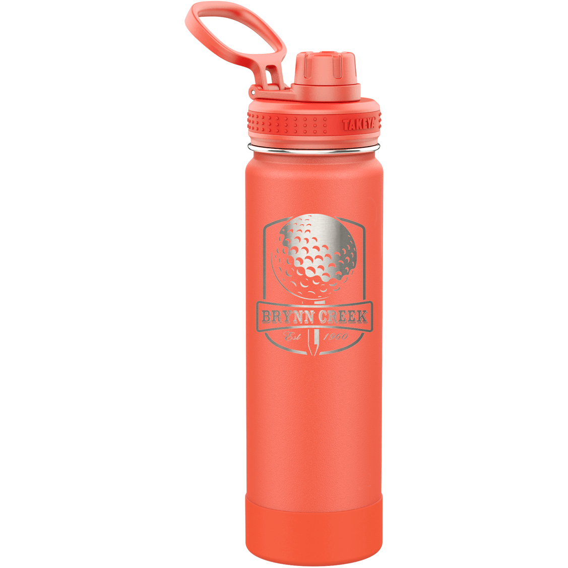 Takeya 22 oz Actives Water Bottle w/ Spout - Coral - Perfect Etch