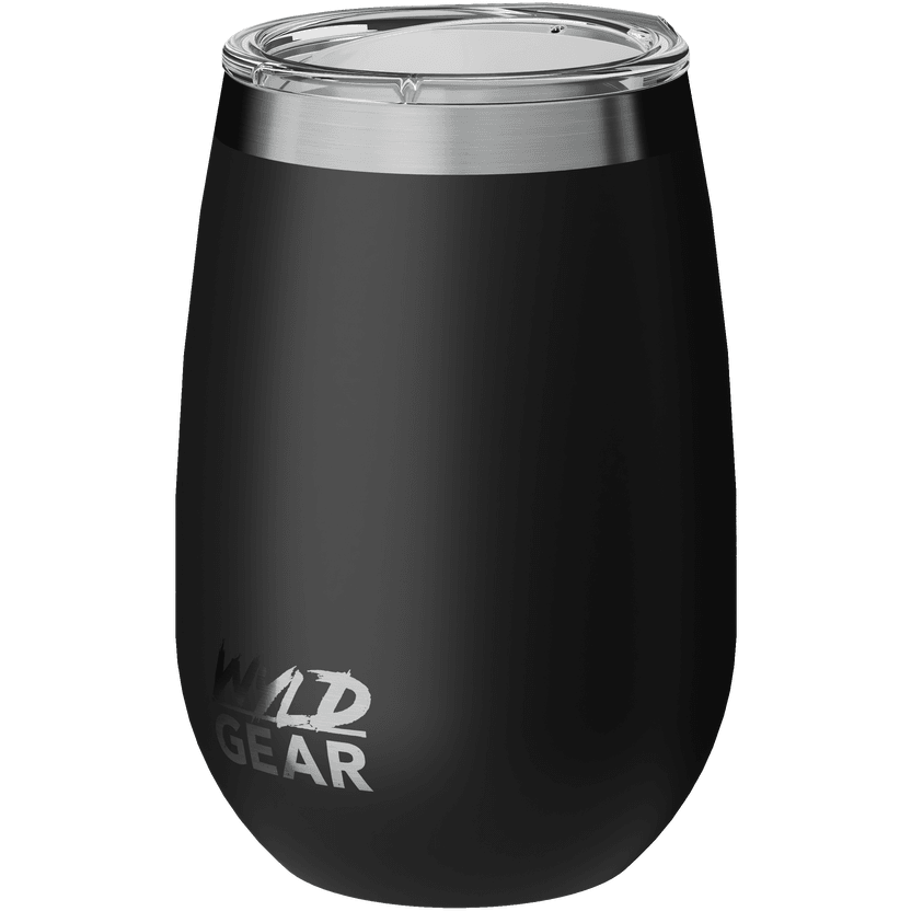 Wyld Wine 12oz Tumbler - Matte Black with Two Lid Options - Perfect Etch