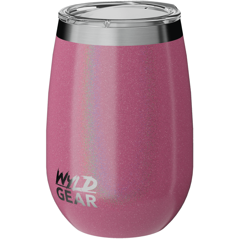 Wyld Wine 12oz Tumbler with 2 Lids - Pink Rainbow Stylish Drinking Companion - Perfect Etch