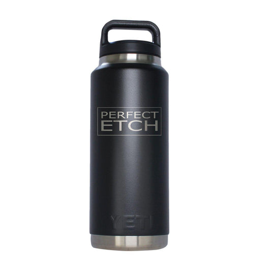 YETI 26 oz Black Stainless Steel Bottle - Durable Hydration Companion - Perfect Etch