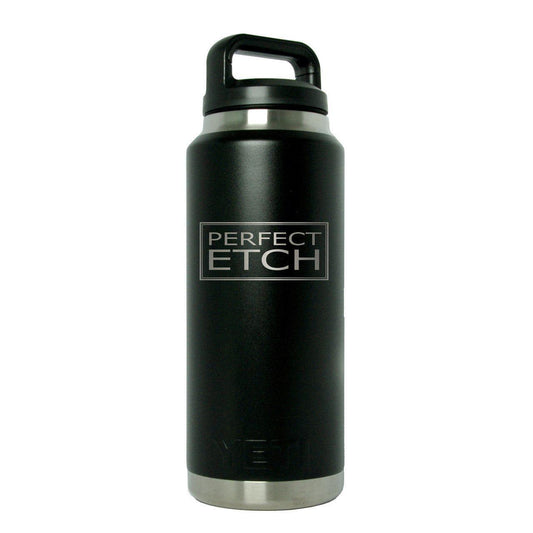 YETI 36 oz Black Rambler Bottle - Premium Insulation Experience - Perfect Etch