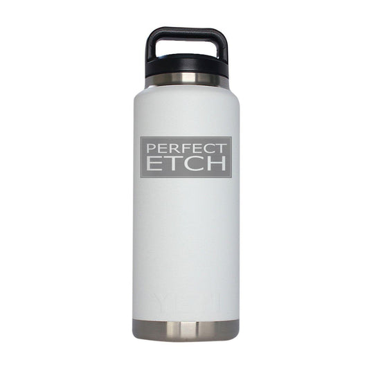 YETI 36 oz White Rambler Bottle - Premium Outdoor Companion - Perfect Etch