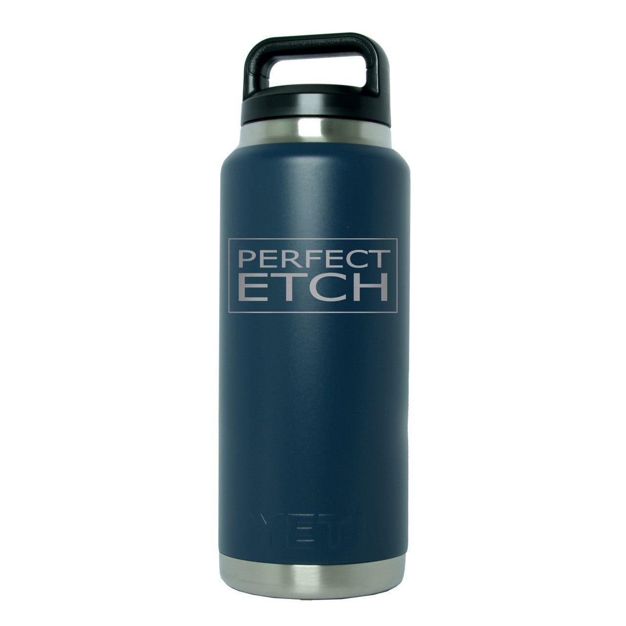 YETI Navy 36 oz Rambler Bottle for Outdoor Adventures - Perfect Etch