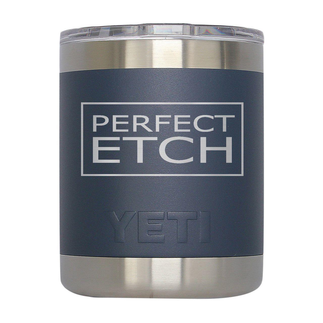 YETI Navy Lowball - Stainless Steel Vacuum Insulated Cup - Perfect Etch