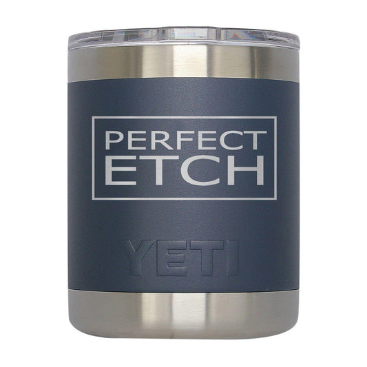 YETI Navy Lowball - Stainless Steel Vacuum Insulated Cup - Perfect Etch