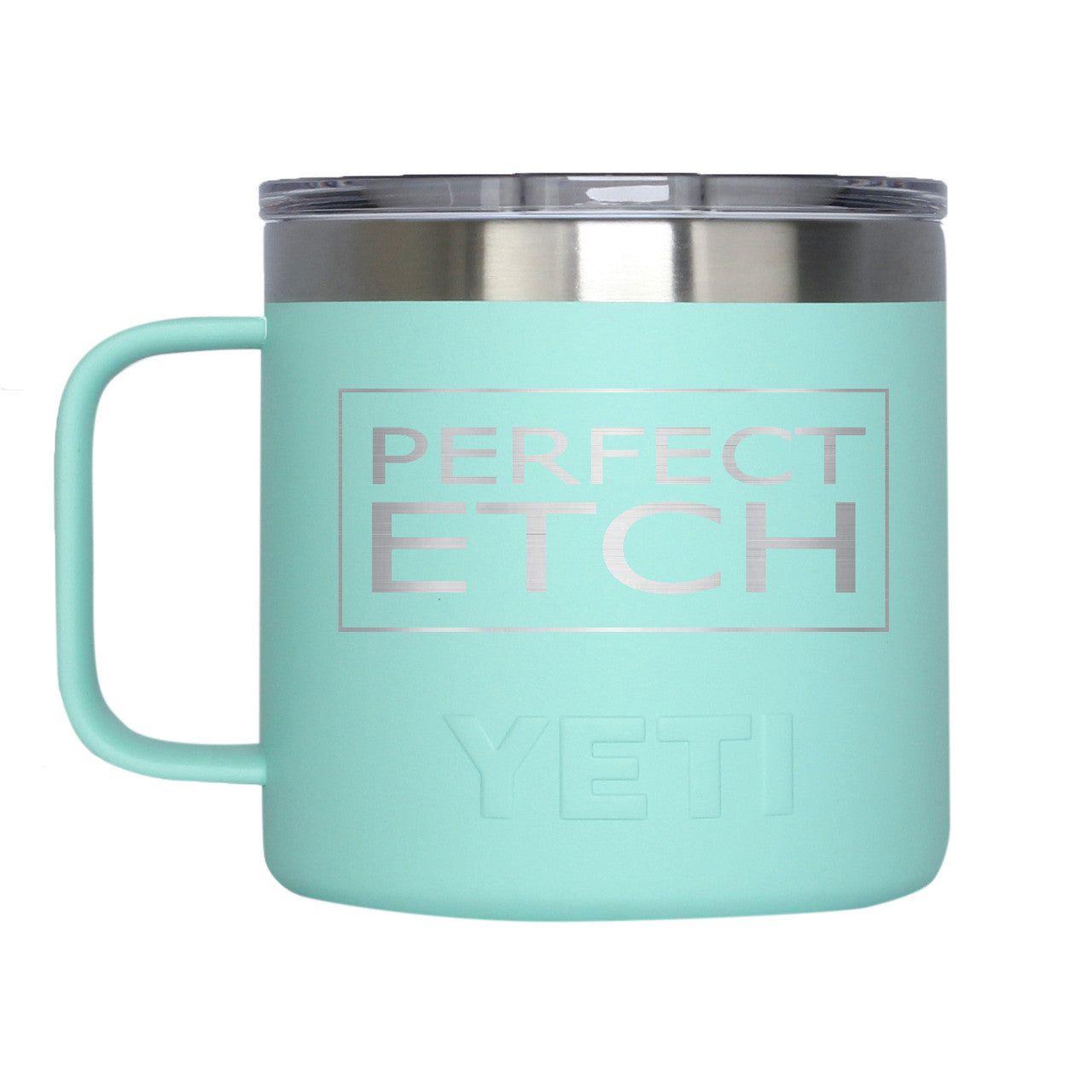 YETI Seafoam 14 oz Rambler Mug - Perfect Etch